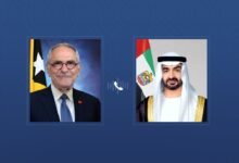 رئيس الدولة يتلقى اتصالاً هاتفياً من رئيس تيمور الشرقية أكد خلاله التضامن مع الإمارات إثر الاعتداءات الإيرانية على أراضيها
