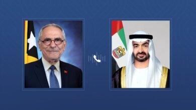 رئيس الدولة يتلقى اتصالاً هاتفياً من رئيس تيمور الشرقية أكد خلاله التضامن مع الإمارات إثر الاعتداءات الإيرانية على أراضيها