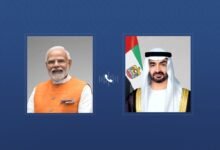 رئيس الدولة ورئيس وزراء الهند يبحثان هاتفياً تطورات الأوضاع في المنطقة