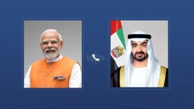 رئيس الدولة ورئيس وزراء الهند يبحثان هاتفياً تطورات الأوضاع في المنطقة