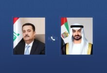 رئيس الدولة يتلقى اتصالاً هاتفياً من رئيس وزراء العراق