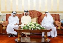 حمد الشرقي يستقبل زايد بن حمد آل نهيان وسهيل المزروعي وأحمد الصايغ والمهنئين بشهر رمضان