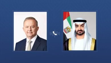 رئيس الدولة ورئيس الوزراء الأسترالي يبحثان هاتفياً التطورات في المنطقة وتداعياتها على أمنها واستقرارها