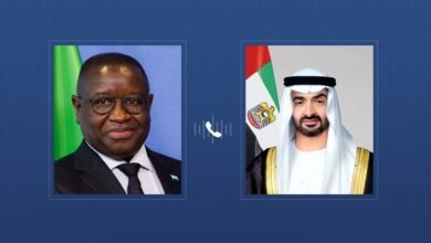 رئيس الدولة يتلقى اتصالاً هاتفياً من رئيس سيراليون بشأن التطورات في المنطقة 2 رئيس الدولة يتلقى اتصالاً هاتفياً من رئيس سيراليون بشأن التطورات في المنطقة