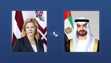 رئيس الدولة يتلقى اتصالاً هاتفياً من رئيسة وزراء لاتفيا أدانت خلاله الاعتداءات الإيرانية التي استهدفت الإمارات 2 رئيس الدولة يتلقى اتصالاً هاتفياً من رئيسة وزراء لاتفيا أدانت خلاله الاعتداءات الإيرانية التي استهدفت الإمارات