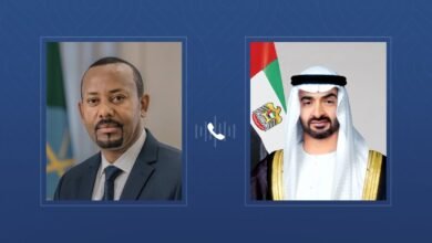 رئيس الدولة يتلقى اتصالاً هاتفياً من رئيس الوزراء الإثيوبي