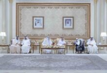 حاكم الشارقة يستقبل المهنئين بعيد الفطر السعيد