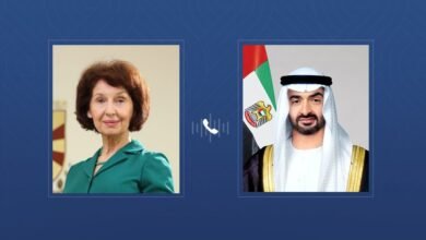 رئيس الدولة يتلقى اتصالاً هاتفياً من رئيسة شمال مقدونيا بحثا خلاله التطورات التي تشهدها المنطقة 2 رئيس الدولة يتلقى اتصالاً هاتفياً من رئيسة شمال مقدونيا بحثا خلاله التطورات التي تشهدها المنطقة