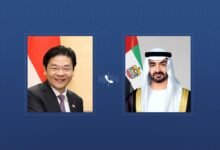 خلال اتصال مع رئيس الدولة.. رئيس وزراء سنغافورة يدعو إلى وقف التصعيد العسكري في المنطقة والعودة إلى الحوار والوسائل الدبلوماسية