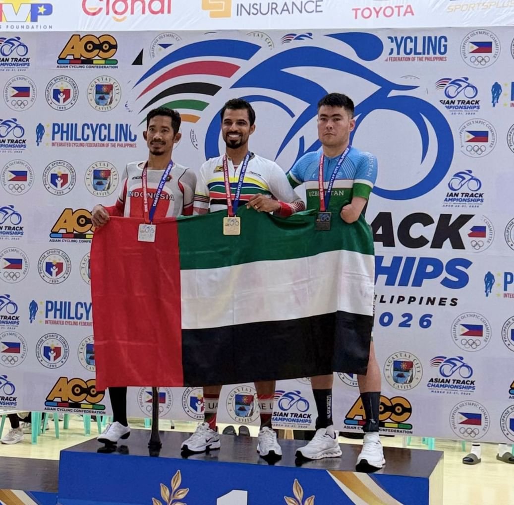 الإمارات ترفع رصيدها إلى 8 ميداليات في آسيوية دراجات المضمار لأصحاب الهمم 1 الإمارات ترفع رصيدها إلى 8 ميداليات في آسيوية دراجات المضمار لأصحاب الهمم