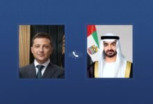 خلال اتصال هاتفي مع رئيس الدولة.. الرئيس الأوكراني يدين الاعتداءات الإيرانية ضد الإمارات