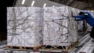 "جسر حميد الجوي" يواصل إرسال الطائرات الإغاثية إلى قطاع غزة