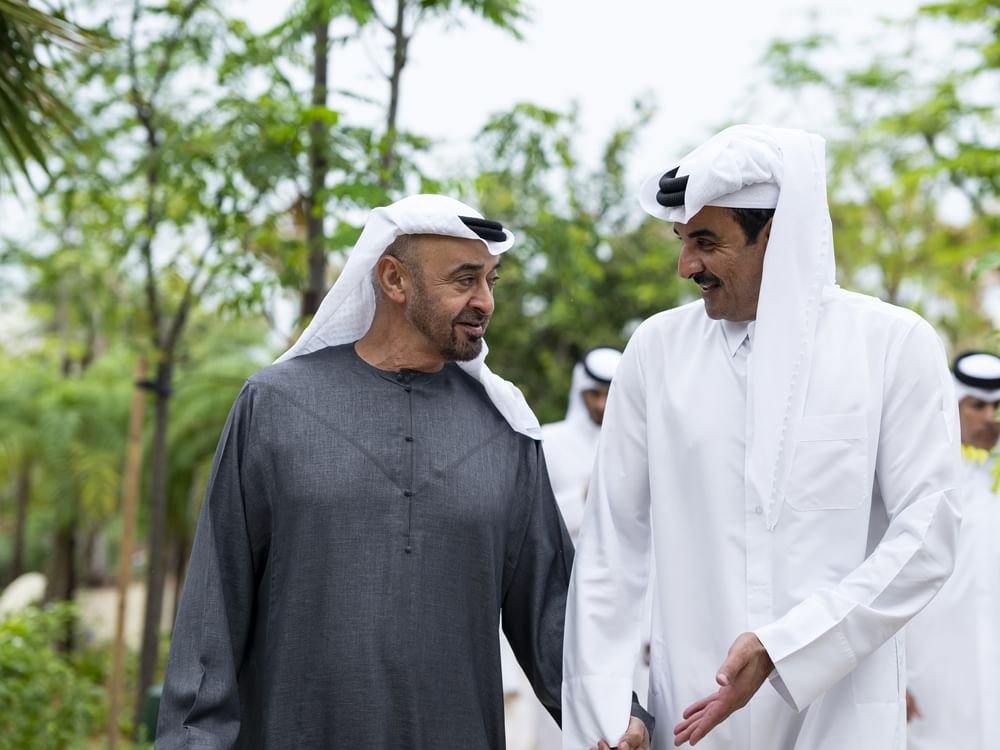 رئيس الدولة يستقبل أمير قطر خلال زيارة أخوية إلى الإمارات ويبحثان التطورات في المنطقة 1 رئيس الدولة يستقبل أمير قطر خلال زيارة أخوية إلى الإمارات ويبحثان التطورات في المنطقة