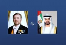 رئيس الدولة يتلقى اتصالاً هاتفياً من ملك هولندا بحثا خلاله التطورات التي تشهدها المنطقة وتداعياتها على الأمن الإقليمي والدولي