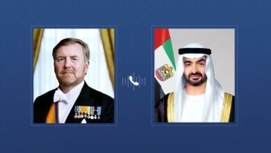 رئيس الدولة يتلقى اتصالاً هاتفياً من ملك هولندا بحثا خلاله التطورات التي تشهدها المنطقة وتداعياتها على الأمن الإقليمي والدولي