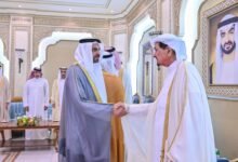 حاكم عجمان وولي عهده يستقبلان المهنئين بعيد الفطر