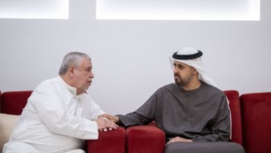 ذياب بن محمد بن زايد يقدم واجب العزاء في وفاة آلاء نادر مشتهى