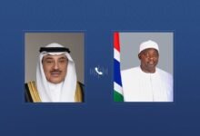 رئيس غامبيا يعبر لولي عهد الكويت هاتفياً عن إدانته للهجمات الإيرانية الأخيرة