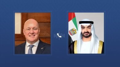 رئيس الدولة يتلقى اتصالا هاتفيا من رئيس وزراء نيوزيلندا بحثا خلاله تطورات المنطقة وتداعياتها على الأمن والاستقرار الإقليمي والدولي 4 رئيس الدولة يتلقى اتصالا هاتفيا من رئيس وزراء نيوزيلندا بحثا خلاله تطورات المنطقة وتداعياتها على الأمن والاستقرار الإقليمي والدولي