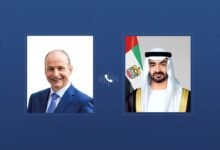 رئيس الدولة ورئيس وزراء إيرلندا يبحثان هاتفياً التطورات الإقليمية في ظل التصعيد العسكري وتداعياته على أمن المنطقة