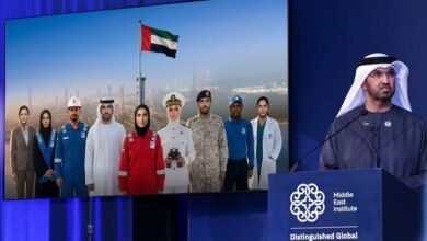 سلطان الجابر ينال جائزة القيادة المتميزة من "معهد الشرق الأوسط" ويهديها إلى رئيس الدولة وأبطال الخطوط الأمامية