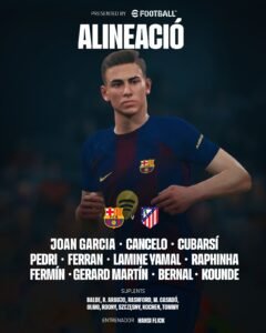 يامال يتصدر تشكيل برشلونة أمام أتلتيكو مدريد