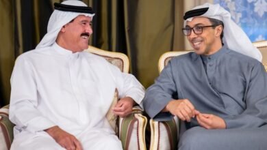 منصور بن زايد يحضر مأدبة إفطار سلطان بن حمدان