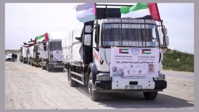 "كسوة الأمل لابتسامة أطفال غزة" ..قوافل إماراتية تصل قطاع غزة مجددًا ضمن جهود عملية الفارس الشهم 3