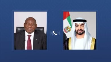 رئيس الدولة يبحث هاتفياً مع رئيس جنوب أفريقيا التصعيد العسكري الذي تشهده المنطقة وتداعياته