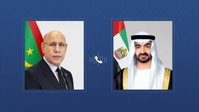 خلال اتصال هاتفي مع رئيس الدولة .. الرئيس الموريتاني يؤكد التضامن مع الإمارات إثر الاعتداءات الإيرانية على أراضيها