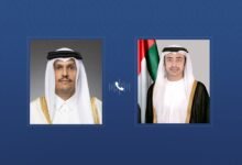 عبدالله بن زايد يتلقى خلال اتصال هاتفي تعازي رئيس مجلس الوزراء وزير الخارجية القطري في استشهاد اثنين من منتسبي القوات المسلحة