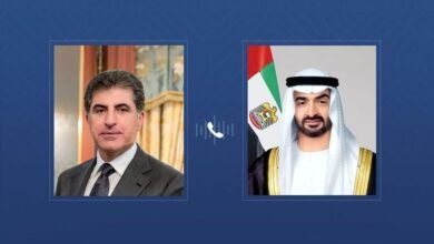 رئيس الدولة يجري اتصالاً هاتفياً مع رئيس إقليم كردستان العراق..أدان خلاله الهجوم الإرهابي الذي استهدف منزله