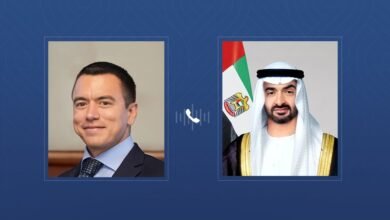 أكد تضامن بلده مع الإمارات..رئيس الدولة يتلقى اتصالاً هاتفياً من رئيس الإكوادور