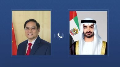 رئيس الدولة يتلقى اتصالاً هاتفياً من رئيس وزراء فيتنام أدان خلاله الاعتداءات الإيرانية على أراضي دولة الإمارات