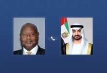 رئيس الدولة يتلقى اتصالاً هاتفياً من الرئيس الأوغندي يؤكد خلاله التضامن مع الإمارات إثر الاعتداءات الإيرانية على أراضيها