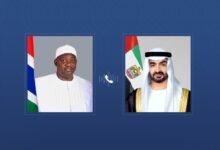 رئيس الدولة يتلقى اتصالاً هاتفياً من رئيس غامبيا أدان خلاله الاعتداءات الإيرانية ضد الإمارات