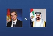 رئيس الدولة والرئيس الصربي يبحثان هاتفياً التطورات الإقليمية وتداعياتها على الأمن والاستقرار في المنطقة