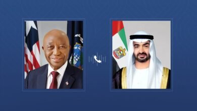 أكد التضامن مع الإمارات..رئيس الدولة يتلقى اتصالاً هاتفياً من رئيس ليبيريا