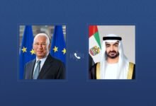 رئيس الدولة يتلقى اتصالاً هاتفياً من رئيس المجلس الأوروبي