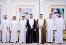 سالم بن سلطان القاسمي والشيوخ يحضرون حفل زفاف عيسى المناعي برأس الخيمة