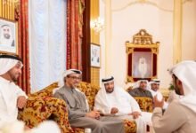 منصور بن زايد يحضر مأدبة إفطار أقامها محمد بن بطي آل حامد