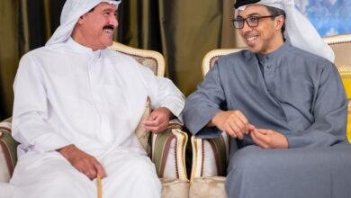 منصور بن زايد يحضر مأدبة إفطار سلطان بن حمدان