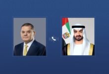 رئيس الدولة يتلقى اتصالاً هاتفياً من رئيس حكومة الوحدة الوطنية أكد خلاله تضامن ليبيا مع الإمارات إثر الاعتداءات الإيرانية على أراضيها