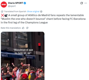 هتافات مسيئة للإسلام قبل لقاء برشلونة وأتلتيكو مدريد