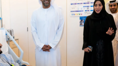 رئيس دائرة الصحة – أبوظبي يزور المتضررين من الأحداث الإقليمية الراهنة الذين يتلقون العلاج في مدينة الشيخ شخبوط الطبية