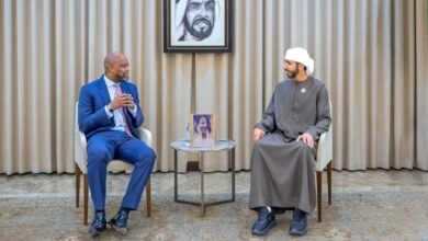 شخبوط بن نهيان يستقبل الأمين العام لاتفاقية التجارة الحرة القارية الإفريقية