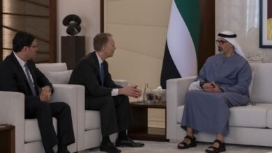 خالد بن محمد بن زايد يلتقي الرئيس التنفيذي لمجموعة بروكفيلد لإدارة الأصول والاستثمارات البديلة