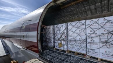 “الفارس الشهم 3”..وصول طائرة مساعدات إلى العريش محملة بـ100 طن لدعم أهالي غزة ضمن “جسر حميد الجوي”