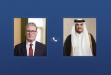 أمير قطر ورئيس الوزراء البريطاني يبحثان تطورات الأوضاع الإقليمية والدولية