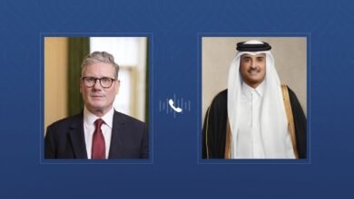 أمير قطر ورئيس الوزراء البريطاني يبحثان تطورات الأوضاع الإقليمية والدولية